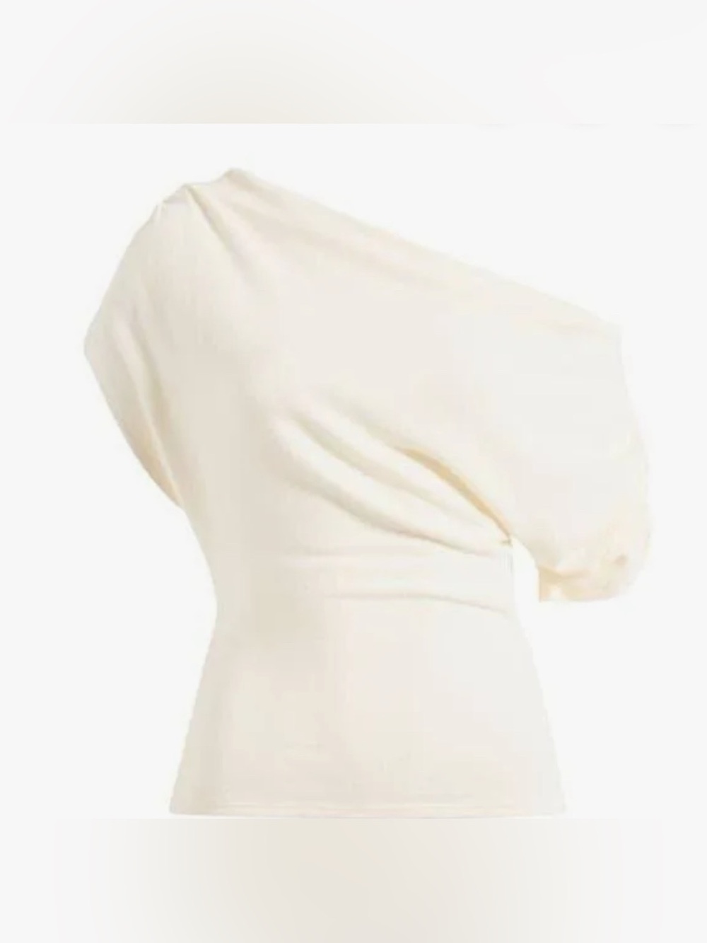 Reformation Off-White Asymmetrical Gathered Skirt